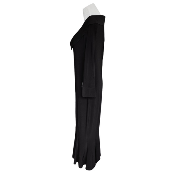 Norma Kamali Off Shoulder Fishtail Midi Dress in Black Women’s Large - Picture 6 of 9